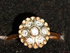 Zlaty damsky prsten Diamanty Punc 0,585 Rozmer 51 - 2