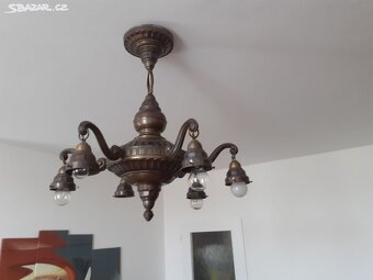 Starožitný lustr + Lampa - 2