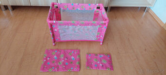 Skládací postýlka pro panenku - cca 45 x 22 cm - 2
