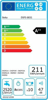 Prodám myčku Beko DSFS 6831 - 2