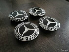 Středové krytky Mercedes 75mm černé - 2