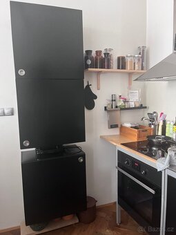Udden Ikea kuchyň černá vč. myčky, trouby a digestoře - 2