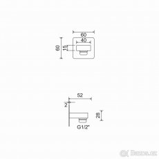 Vyústění sprchy 6×6 cm, NOVÉ - 2