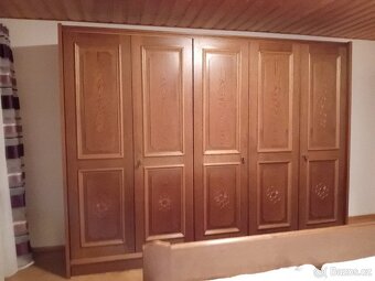 dubová, 5 dvéřová šatní skříń, rustikálního stylu - 2