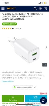 Nabíječka do sítě GoGEN ACHPDQ265 - 2