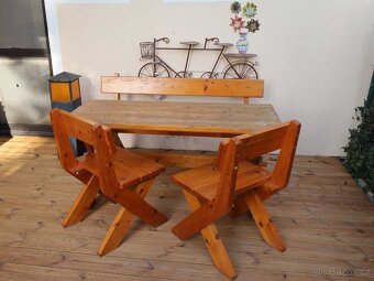 VÍKENDOVÁ SLEVA Zahradní nábytek dřevěný masiv 4cm silný - 2