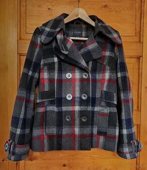 Dámský Kostkovaný krátký Kabát vel. 38-40 / M - 2