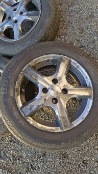 Alu hliníkové disky, ráfky R14 J5,5 s pneu 165/70 - 2
