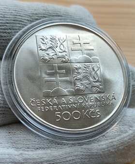 Stříbrná pamětní mince 500kčs Československý Tenis 1993 Top - 2