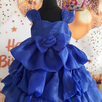 Dětské slavnotní modré šaty - 2