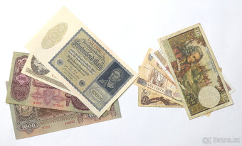 Pěkná sada starých světových bankovek 9 ks Konvolut - sbírka - 2