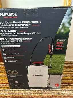 Aku tlakový postřikovač na záda Parkside Performance - 2