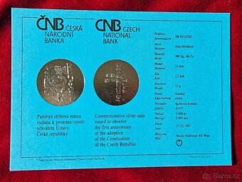 1993-200 Kč 1. výročí schválení Ústavy České republiky PROOF - 2