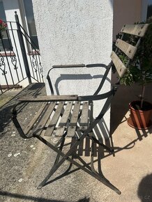 Ručně vyráběné kované židle s dřevěnou výplní - 2