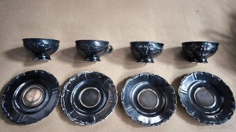 Postříbřená porcelánová čajová souprava Dekos Bavaria - 2