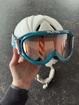 Helma Blizzard Stroke white/silver matt + brýle dětské - 2