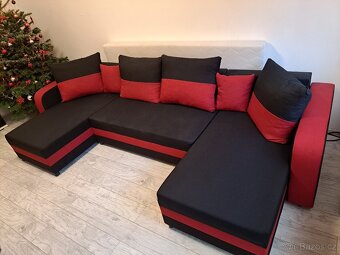 Velká rohová rozkládací sedací souprava - 2