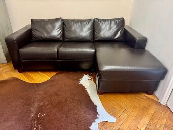 Kožená sedací souprava hnědá - 2