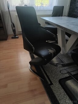 Židle kovová potah ekokůže - 2