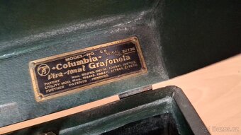 Funkční zachovalý pružinový gramofon Columbia Grafonola - 2
