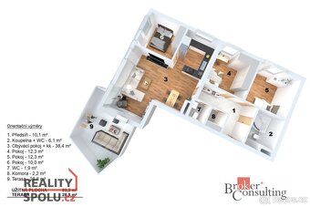 Pronájem, byty/4+kk, 93 m2, Sazovická 488/6, Zličín, 15521 P - 2