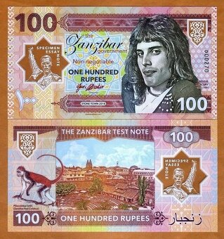SET bankovek ZANZIBAR 50 + 100 + 1000 Rupees FREDDIE MERCURY - 2