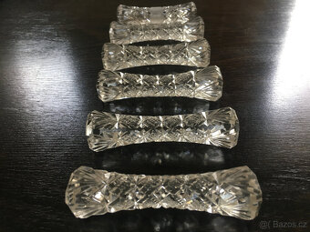 Sada starožitných broušených stojánků na příbory - 2