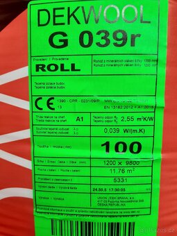 Izolační vata 039. 10-20cm. - 2