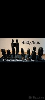 Sošky Masajů, ebenové dřevo, dovoz Afrika - 2