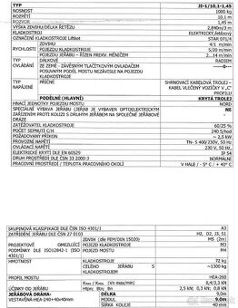 Jednonosníkový jeřáb BAZALA JI-1/10.1-1.45 - 2