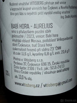 Bílé polosuché víno VITISBERG Babí hora/2023 Aurelius - 2