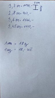 Prodám železné profily/nosníky cena za metr 324,- - 2