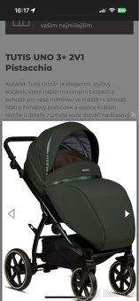 🍼 Prodám kočárek TUTIS UNO3+ 2v1 – barva Pistacchio - 2