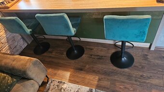 3ks barová židle zelená 1kus za 400kč - 2