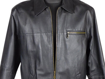 KOŽENÁ pánská černá bunda na zip EXPLORER vel. M - 2