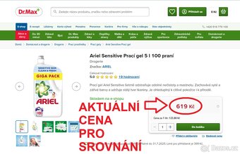 Nový prací gel ARIEL sensitive giga pack 5 litrů - SLEVA - 2