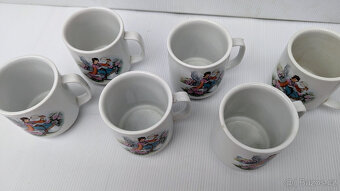 Retro hrnky 6kusů. Japonský motiv. - 2