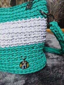 Nová háčkovaná kabelka tyrkysová Stafford - 2