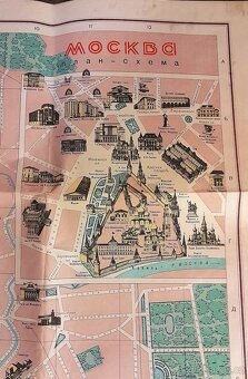 Plán Moskvy s architekt. památkami z roku 1956 - 2