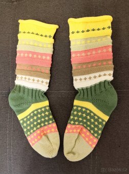 Ponožky pletené tmavě zelená - 2