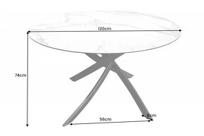 Mramorovaný kulatý jídelní stůl 120Cm - 2