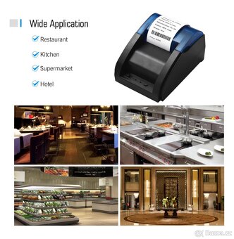 Přenosná stolní termotiskárna účtenek 58mm - 2