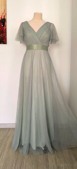 Mintové/světle olivové šaty - 2