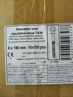 vruty do dreva 4x50 a konstrukcni vruty 6x180 - 2