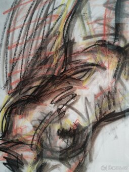obraz TORZO DÁMA, akt, pastel, Antonín Kroča 2008 - 2