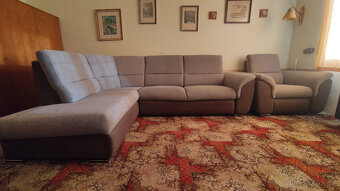 Sedací rozkládací souprava s úložným prostorem + křeslo - 2