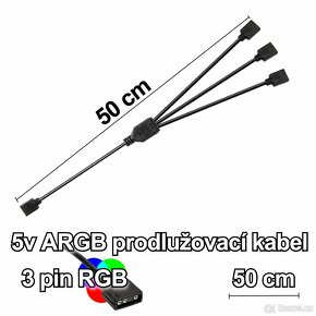 Rozbočovací/prodlužovací kabel 50 cm 5V 3 pin aRGB pro RGB - 2