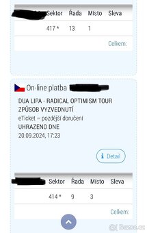 Dua Lipa - Praha 28.5.2025 - středa - vstupenky - sezení - 2