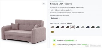 Pohovka Lady růžová (sconto) - 2