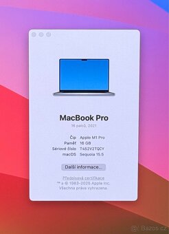 MacBook Pro 16” M1 Pro 2021/16GB RAM/512GB SSD/Záruka - 2
